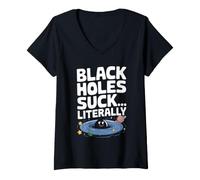 Femme Exploration Cosmique et Merveilles spatiales passionnées de l'espace T-Shirt avec Col en V