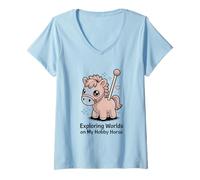 Femme Exploration de Mondes sur My Hobby Horse Kids Fantasy T-Shirt avec Col en V