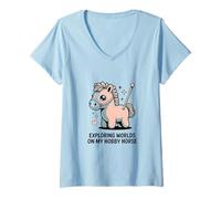 Femme Exploration de Mondes sur My Hobby Horse Kids Fantasy T-Shirt avec Col en V