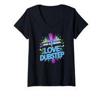 Femme Explosion du Clavier I Love Dubstep T-Shirt avec Col en V