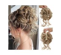 Femme Extension de cheveux synthétiques bouclés et ondulés en chignon bouclé et désordonné à pince Facile à utiliser(T27/30/4)