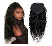 Femme Extensions de cheveux brésiliens naturels à clipser, queue cheval bouclée et ondulée Embellir(22inches)