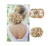 Femme Extensions de cheveux courts et bouclés en chignon, faciles à étirer, chouchous, peignes, clips, queue de cheval Facile à utiliser(27T613)