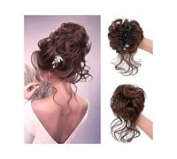 Femme Extensions de cheveux synthétiques bouclés en chignon décoiffé avec pinces et vrilles Facile à utiliser(M2-30)