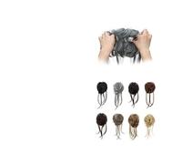 Femme Extensions de cheveux synthétiques élastiques for chignon, postiches bouclés et décoiffés, chouchous avec queues droites Facile à utiliser(6H85)