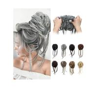 Femme Extensions de cheveux synthétiques élastiques for chignon, postiches bouclés et décoiffés, chouchous avec queues droites Facile à utiliser(2)