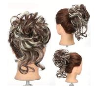 Femme Extensions de cheveux synthétiques en chignon bouclé et décoiffé avec élastique Facile à utiliser(613)