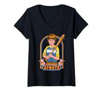 Femme Extreme Sports Sarcastic Retro Vintage Funny Adult Humor T-Shirt avec Col en V