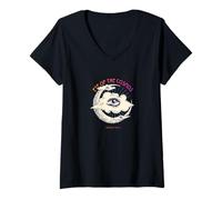 Femme Eye of the Cosmos - Vintage Mystical Moon & Eye Art T-Shirt avec Col en V