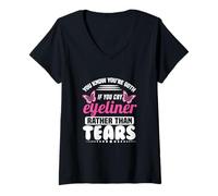 Femme Eyeliner You Know You're Goth If You Cry T-Shirt avec Col en V