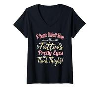 Femme F-Bomb Pitbull Mom with Tattoos - Amant de Pitbull T-Shirt avec Col en V
