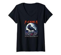 Femme F-CAW-F Black Crow T-Shirt avec Col en V