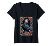 Femme F-Caw-F Death Tarot Corbeau Noir Oiseau drôle F-Caw-F Adulte T-Shirt avec Col en V