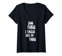 Femme Fabio Pull avec Texte Drôle Homme Garçon Enfant T-Shirt avec Col en V
