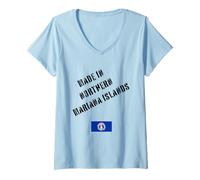 Femme Fabriqué dans Les îles Mariannes du Nord avec Drapeau Amusant T-Shirt avec Col en V