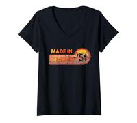 Femme Fabriqué en Mars 1954 Awesome Since 1954 Anniversaire Vintage T-Shirt avec Col en V