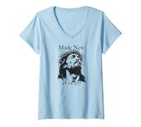 Femme Fabriqué et Neuf 2 cor 5 17 T-Shirt avec Col en V