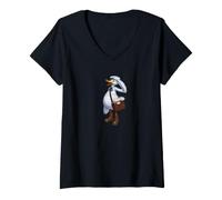 Femme Facteur d'oie T-Shirt avec Col en V