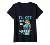 Femme Facteur, postier, drôle, paresseux, facteur T-Shirt avec Col en V