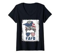 Femme FAFO Chemise American Messy Bun Rosie FAFO T-Shirt avec Col en V