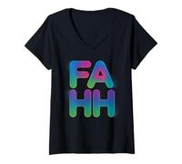 Femme FAHHH Fun Six Seven 6 7 6 7endy Meme FAHH T-Shirt avec Col en V
