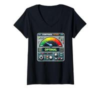 Femme Faible cortisol Funny Maxxing Meme Social Self Improvement T-Shirt avec Col en V