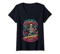 Femme Faire des Souvenirs Dont Je ne me souviendrai Pas Funny T-Shirt avec Col en V