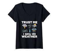 Femme Fais-Moi Confiance, Je connais ma météo T-Shirt avec Col en V