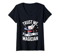 Femme Fais-Moi Confiance, Je suis Un Magicien, Chapeau Magique, Magicien, interprète T-Shirt avec Col en V