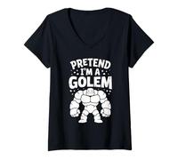 Femme Fais Semblant d'être Un Golem T-Shirt avec Col en V