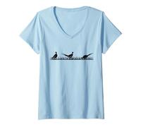 Femme Faisan Chasse Petit Gibier pour Chasseur d'oiseaux T-Shirt avec Col en V