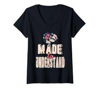 Femme Fait pour Comprendre Citation Empathie Mentale T-Shirt avec Col en V