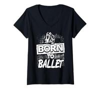 Femme Fait pour la Scène de Ballet Danseur Passionné T-Shirt avec Col en V