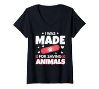 Femme Fait pour sauver les animaux sauvages T-Shirt avec Col en V