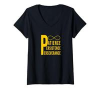 Femme Faites Confiance au processus, à la Patience, à la persévérance et à la persévérance T-Shirt avec Col en V