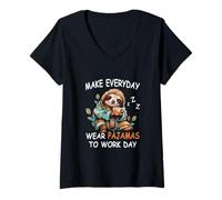 Femme Faites des Pyjamas à Porter au Quotidien pour Le Pyjama National de la journée de Travail T-Shirt avec Col en V