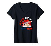 Femme Faites en sorte Que Lefse ne fasse Pas la Guerre à la Norvège T-Shirt avec Col en V