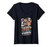 Femme Faites-Le, Madame, Le Jour de Votre Anniversaire, Tout en même Temps T-Shirt avec Col en V