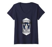 Femme Faites l'éloge du Gymnase T-Shirt avec Col en V