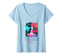 Femme Faites tout ce que vous faites avec amour Christian Beach Romance T-Shirt avec Col en V
