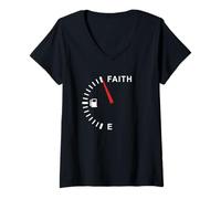 Femme Faith Fuel Gauge - Christian Car Lover T-Shirt avec Col en V