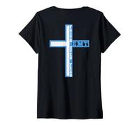 Femme Faith Over Fear Christian EMT First Responder Art AU Dos T-Shirt avec Col en V