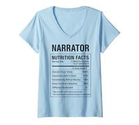 Femme Faits drôles sur le narrateur T-Shirt avec Col en V