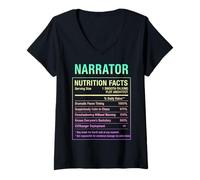 Femme Faits drôles sur le narrateur T-Shirt avec Col en V
