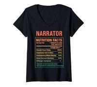 Femme Faits drôles sur le narrateur T-Shirt avec Col en V