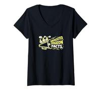Femme Faits Non sollicités sur Les Pigeons Faits Amusants Questions sur Les Oiseaux T-Shirt avec Col en V