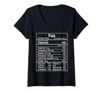 Femme Faits nutritifs sur Les œufs Cadeaux Amusants pour Les Amateurs de Nourriture T-Shirt avec Col en V