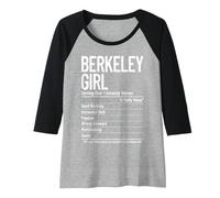 Femme Faits nutritionnels Amusants pour Les Filles de Berkeley, Berkeley, Californie Manche Raglan