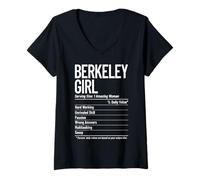 Femme Faits nutritionnels Amusants pour Les Filles de Berkeley, Berkeley, Californie T-Shirt avec Col en V