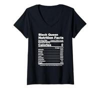 Femme Faits nutritionnels Black Queen T-Shirt avec Col en V